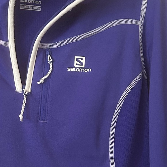 Purple Salomon 1/2 Zip with White Trim.  Size Small. Preloved/Great Condition. - Picture 2 of 7